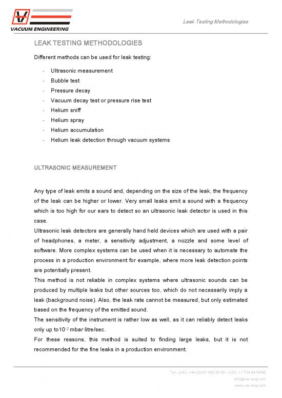 Leak Testing Methods Pdf 88173 Leak Testing Methodologies