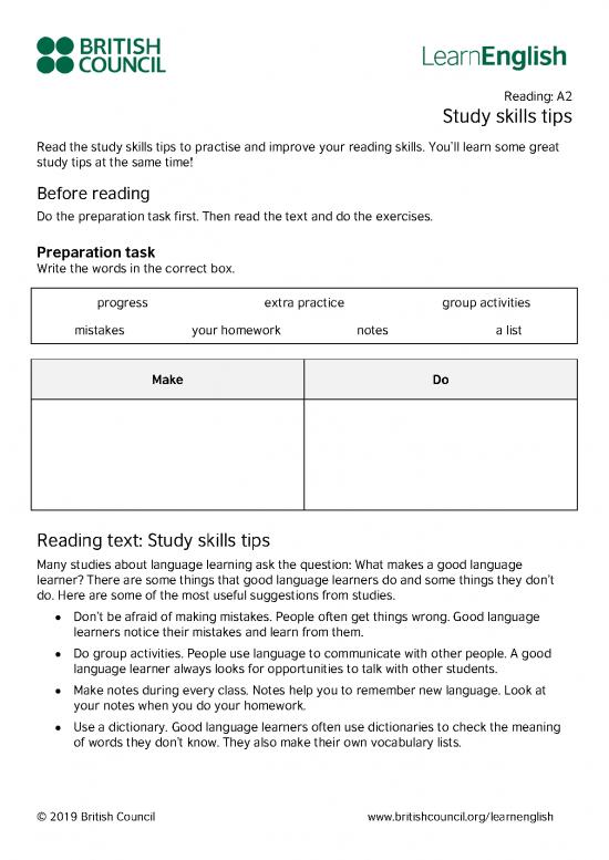 picture1_Language Pdf 87735 | Learnenglish Reading A2 Study Skills Tips