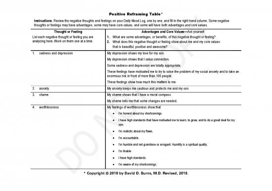 picture Positive Reframing Examples Pdf 88583 | Michael Positive Reframng Table V 1
