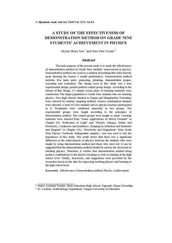 picture1_Demonstration Method Of Teaching Pdf 87837 | Myint Shwe Soe(361 384) (1)