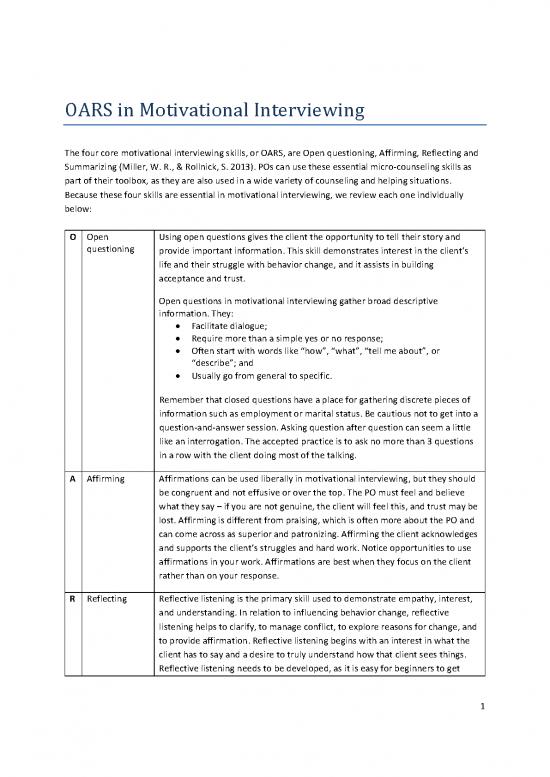picture1_Oars Motivational Interviewing Pdf 88671 | Oars In Motivational Interviewing