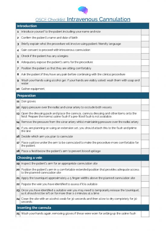 picture_Language Pdf 87620 | Osce Checklist Intravenous Cannulation