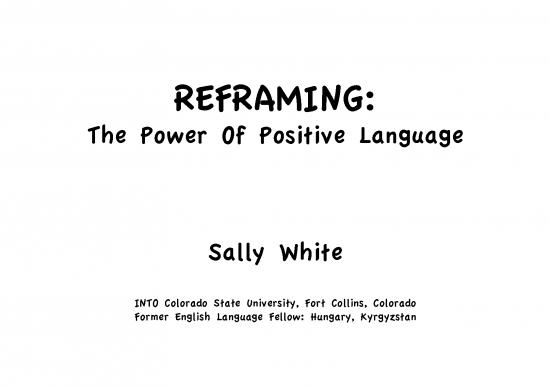 picture Positive Reframing Examples Pdf 88243 | Reframing Power Of Positive Language