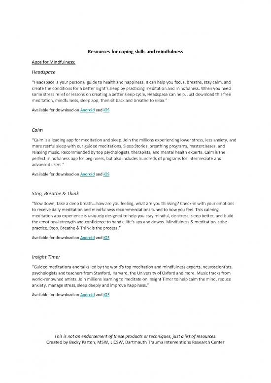 picture Mindfulness For Anxiety Pdf 88867 | Resources For Coping Skills And Mindfulness