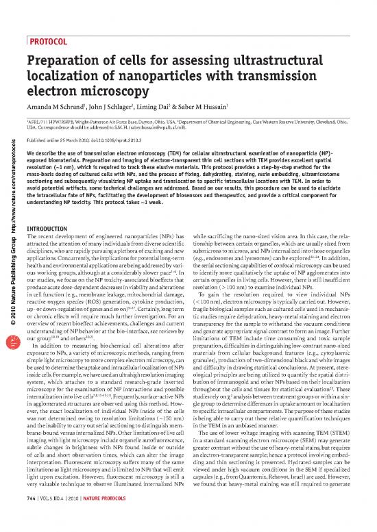 picture1_Sample Preparation For Electron Microscopy Pdf 88362 | Schrand 2010 Preparation Of Cells