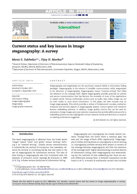 picture_Steganography Pdf 88047 | Subhedar   Image Steganography   2014