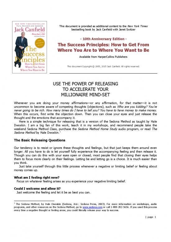 picture Sedona Method Pdf 87145 | Success Principles Sedonamethod
