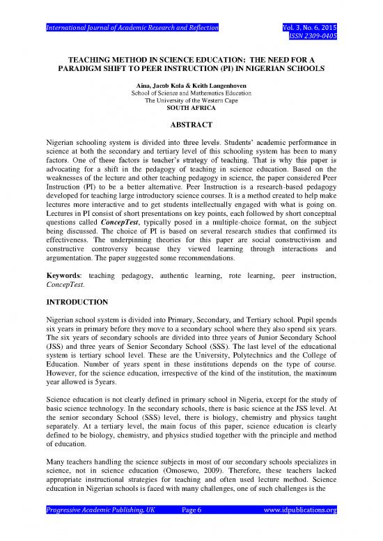 picture1_Lecture Method Of Teaching Pdf 86743 | Teaching Method In Science Education The Need For A Paradigm Shift To Peer Instruction