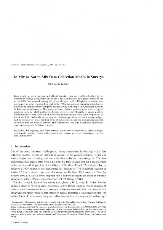 picture1_Methods Of Data Collection In Statistics Pdf 87380 | To Mix Or Not To Mix Data Collection Modes In Surveys