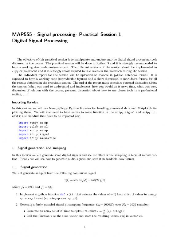 picture Report Pdf 88982 | Tp1 Dsp