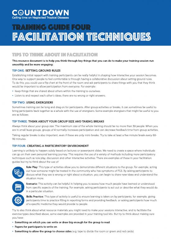 picture Group Therapy Activities Pdf 88421 | Training Guide For Facilitation Techniques