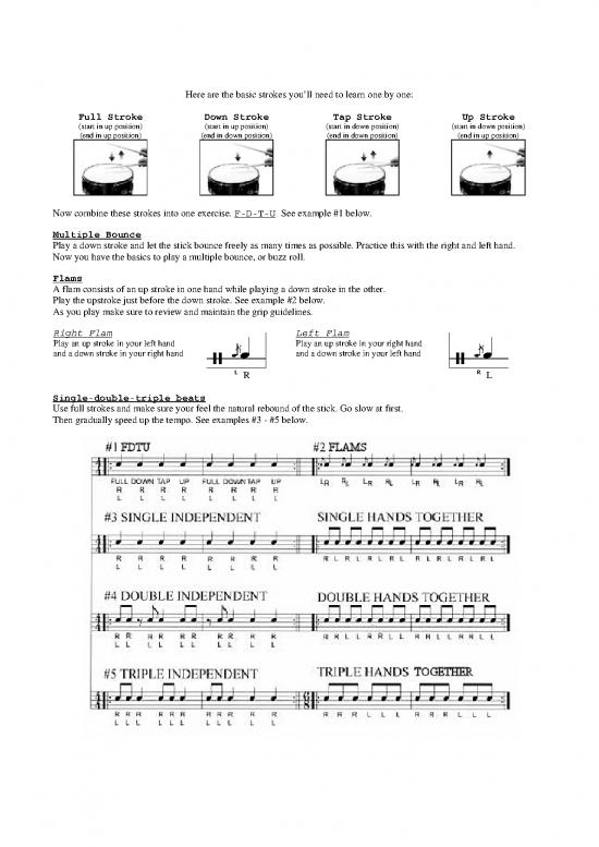 Learning Methods Pdf 87927 | Basic Snare Drum Technique