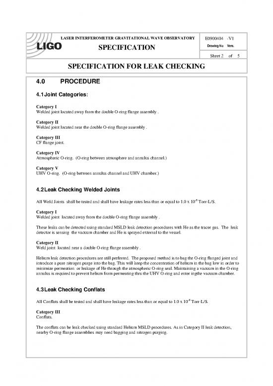 Leak Testing Methods Pdf 87503 E0900404 V1 Spec For Leak Testing