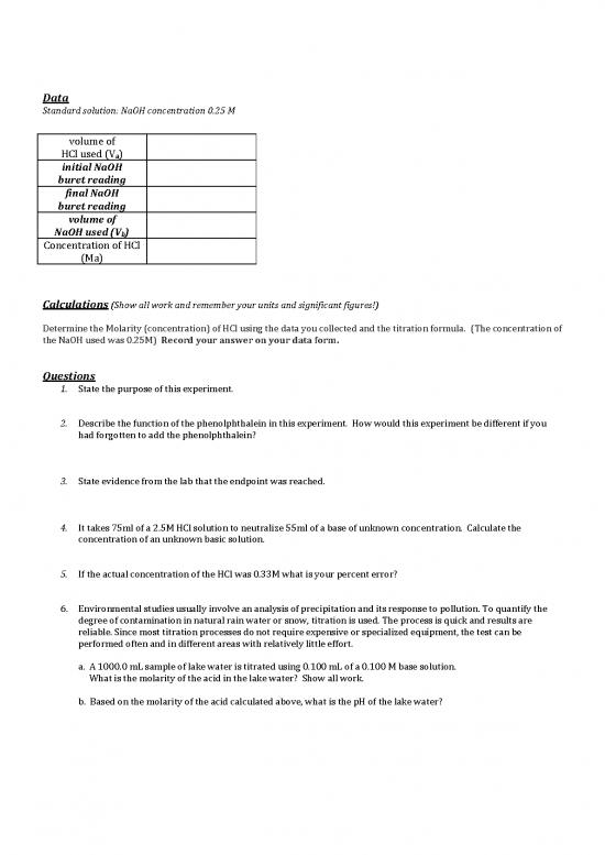 Titration Procedure Pdf 88357 Lab Virtual Titration
