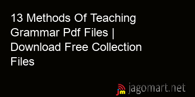 picture 13 Methods Of Teaching Grammar Pdf Files | Download Free Collection Files