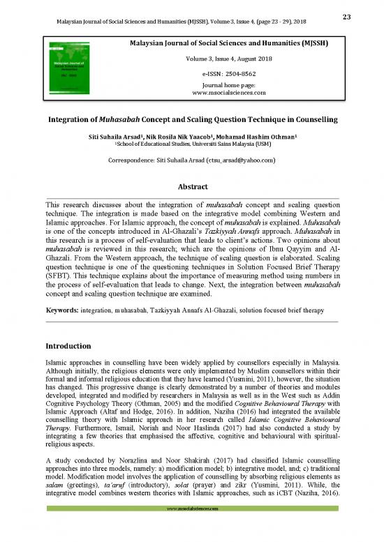 picture Counselling Approaches Pdf 91185 | 322563 Integration Of Muhasabah Concept And Sca 92833247