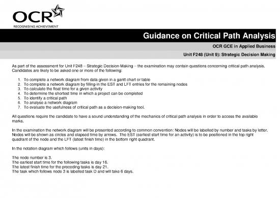picture Thermal Analysis Pdf 90321 | 72047 Unit F248 Strategic Decision Making Critical Path Analysis