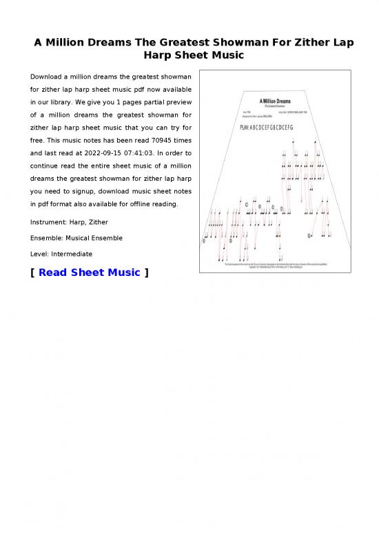 picture_Music Therapy Pdf 91246 | A Million Dreams The Greatest Showman For Zither Lap Harp