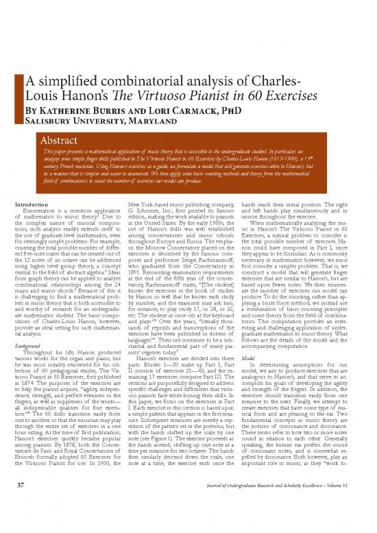 picture Hanon Exercises Pdf 91076 | A Simplified Combinatorial Analysis Of Charles Louis Hanons The Virtuoso Pianist In 60 Exercises