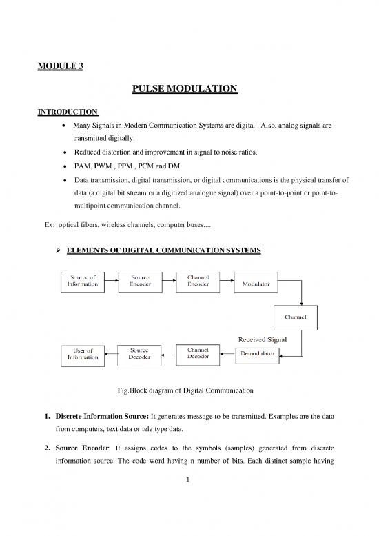 picture Pulse Modulation Pdf 89240 | Adc Module 3 Final