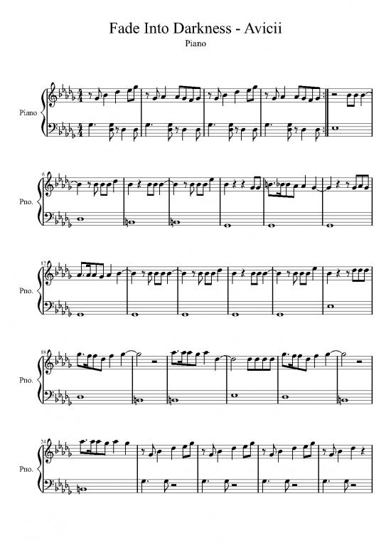 picture_Piano Pdf 91403 | Avicii Fade Into Darkness