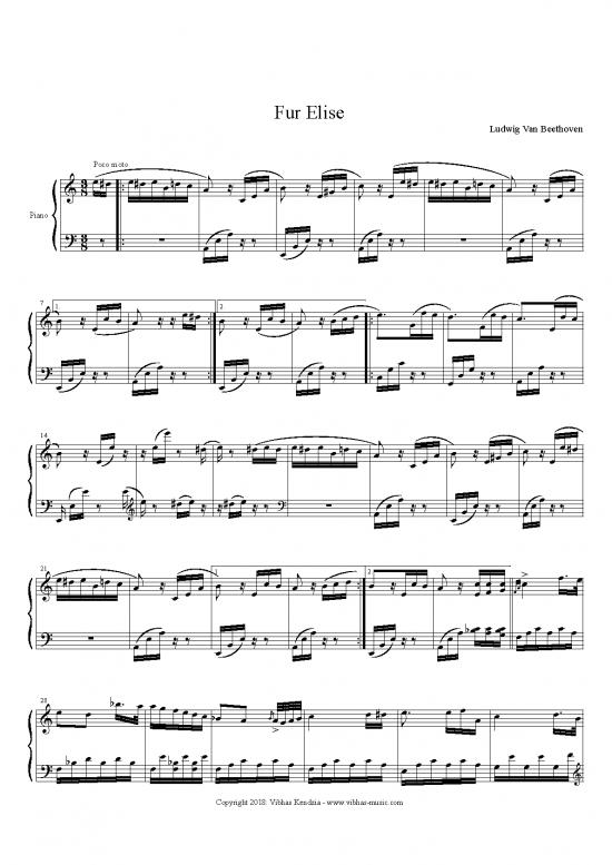 picture Piano Pdf 91649 | Beethoven Fur Elise Original Best