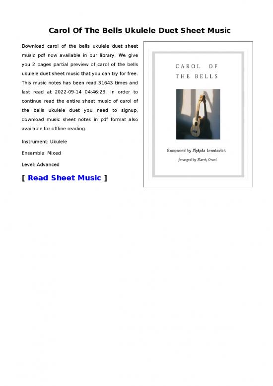 picture_Music Therapy Pdf 91251 | Carol Of The Bells Ukulele Duet