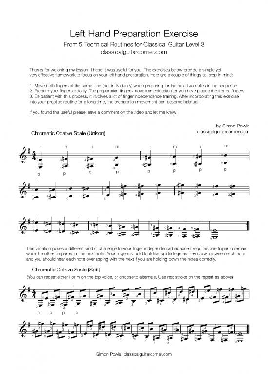 picture Classical Guitar Exercises Pdf 89509 | Cgc Left Hand Preparation Exercise