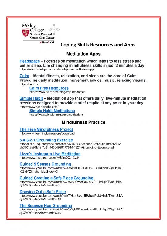 picture Grounding Skills Pdf 90227 | Coping Skills Resources And Apps