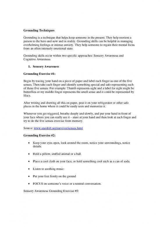 picture Grounding Skills Pdf 90050 | Grouding Techniques 1