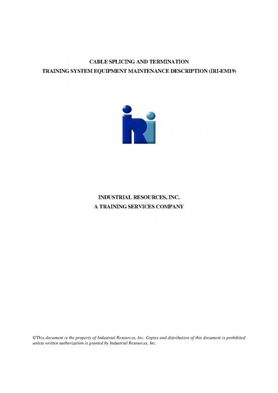 picture Construction Equipment Pdf 89957 | Iri Em 19 Cabel Splicing   Termination