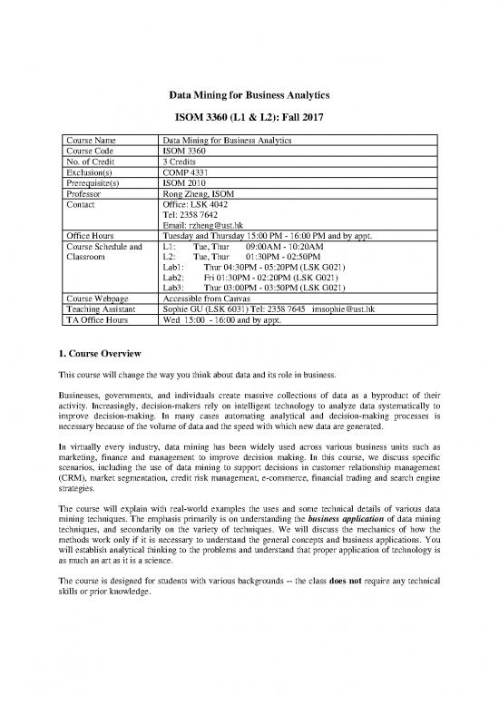 picture Data Mining For Business Analytics Pdf 89401 | Isom3360