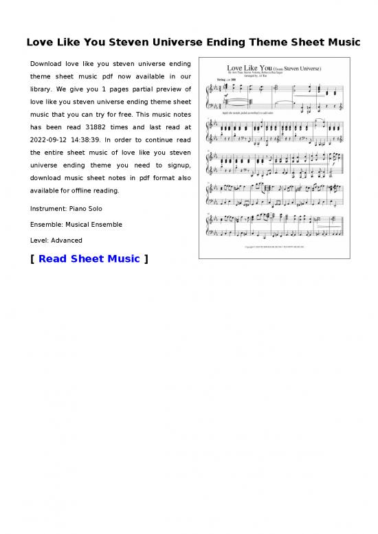 picture_Piano Pdf 91260 | Love Like You Steven Universe Ending Theme