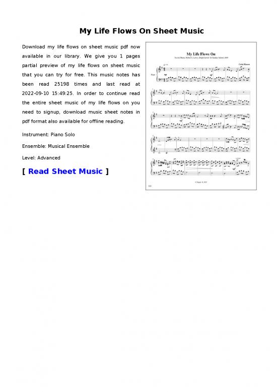 picture_Piano Pdf 91266 | My Life Flows On