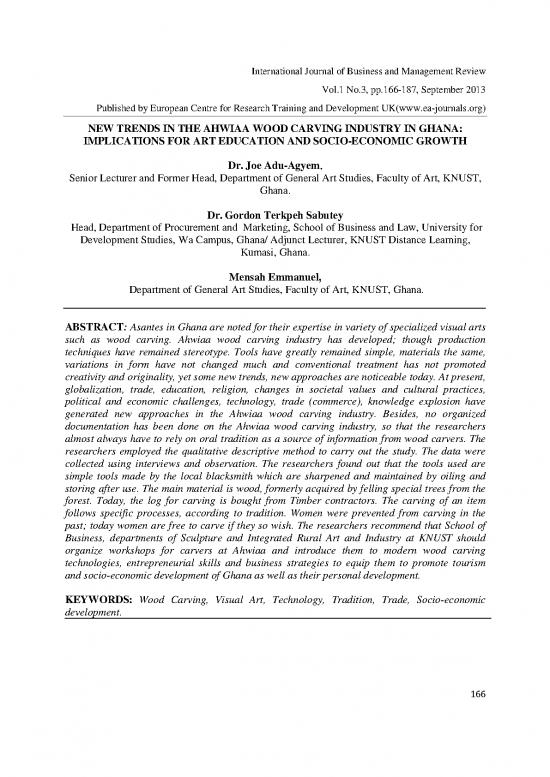 picture_Journal Pdf 89631 | New Trends In The Ahwiaa Wood Carving Industry In Ghana Implications For Art Education And Socio Economic Gro