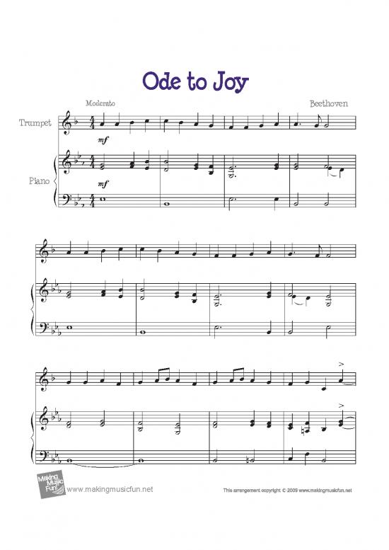 picture_Piano Pdf 91159 | Ode To Joy Trumpet