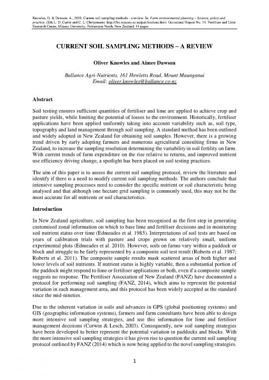 picture1_Soil Sampling Methods Pdf 90152 | Paper Knowles 2018