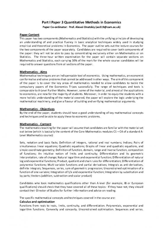 picture Quantitative Methods For Economics Pdf 89639 | Part I Paper 3