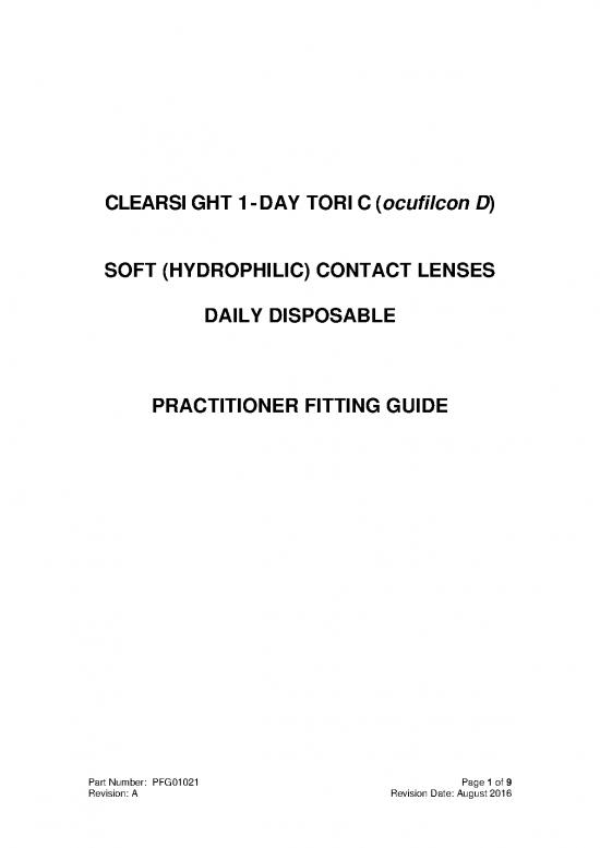 picture Schedule Pdf 90720 | Pfg01021 Clearsight 1 Day Toric   Daily Disposable August 2016 0