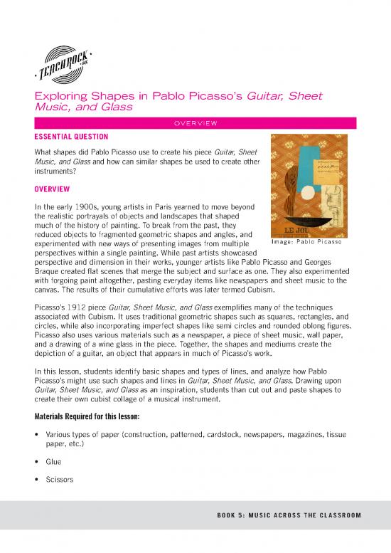 picture_Music Therapy Pdf 91500 | Picasso Guitar  Printable Lesson