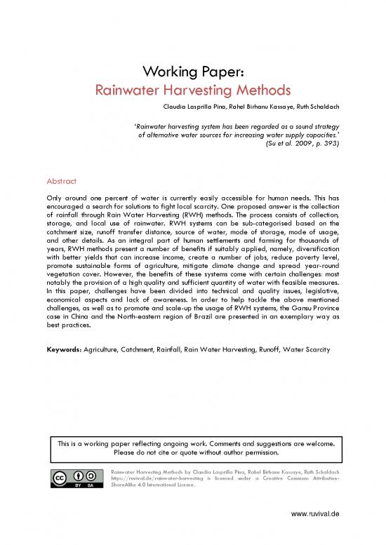 rain water harvesting research paper