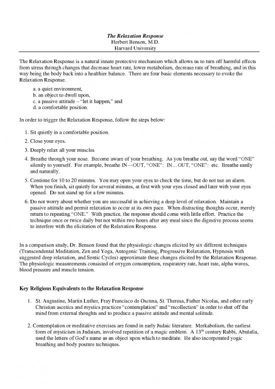 picture The Relaxation Response Pdf 89409 | Relaxation Response