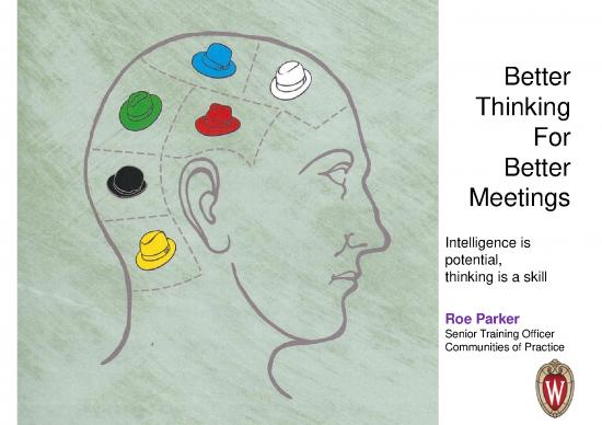 picture_Therapeutic Communication Pdf 90325 | Roe Parker Six Thinking Hats 11 05 15 P