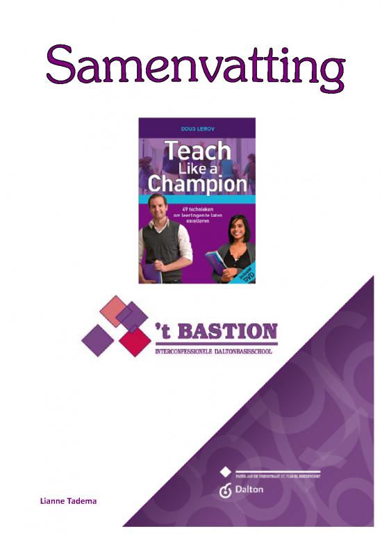 picture_Samenvatting Teach Like A Champion Lianne Tadema