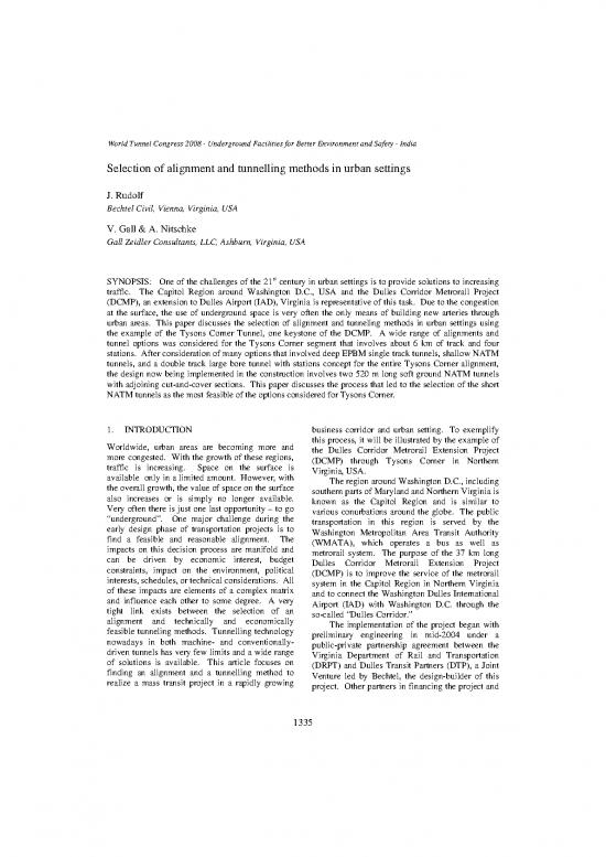 picture1_Tunneling Methods Pdf 89811 | Selection Of Alignment And Tunelling Methods In Urban Settings