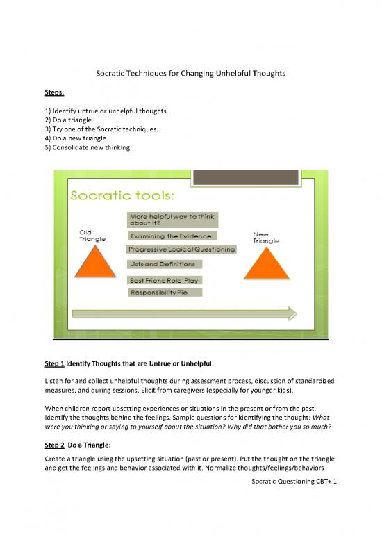 picture1_Socratic Questioning Cbt Pdf 90789 | Socratic Techniques For Changing Unhelpful Thoughts