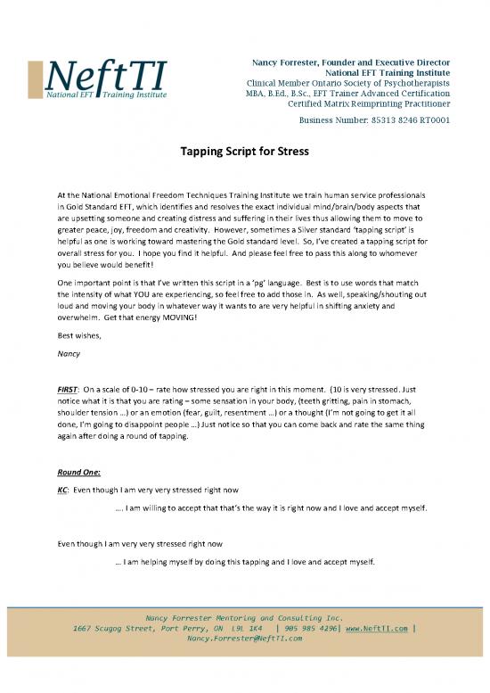 picture Eft Tapping Pdf 89437 | Stress Tappingscriptneftti