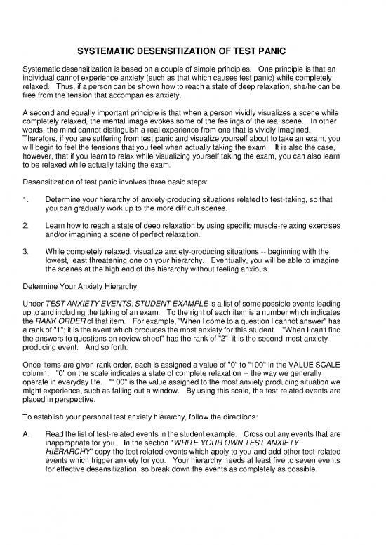 picture1_Systematic Desensitization Pdf 89999 | Systematic Desensitization Of Test Panic