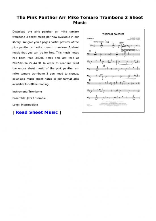 picture1_Music Therapy Pdf 91271 | The Pink Panther Arr Mike Tomaro Trombone 3