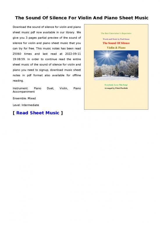 picture_Piano Pdf 91272 | The Sound Of Silence For Violin And Piano